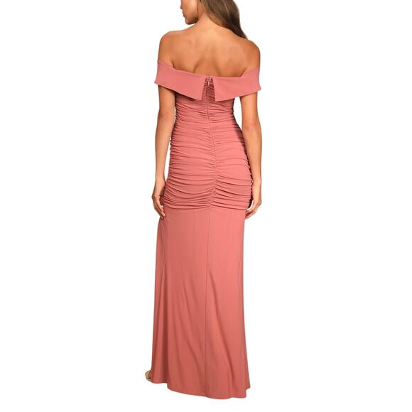 Lulus Revel in the Romance Dusty Rose Pink Mesh Off The Shoulder Maxi Dress - Picture 3 of 16